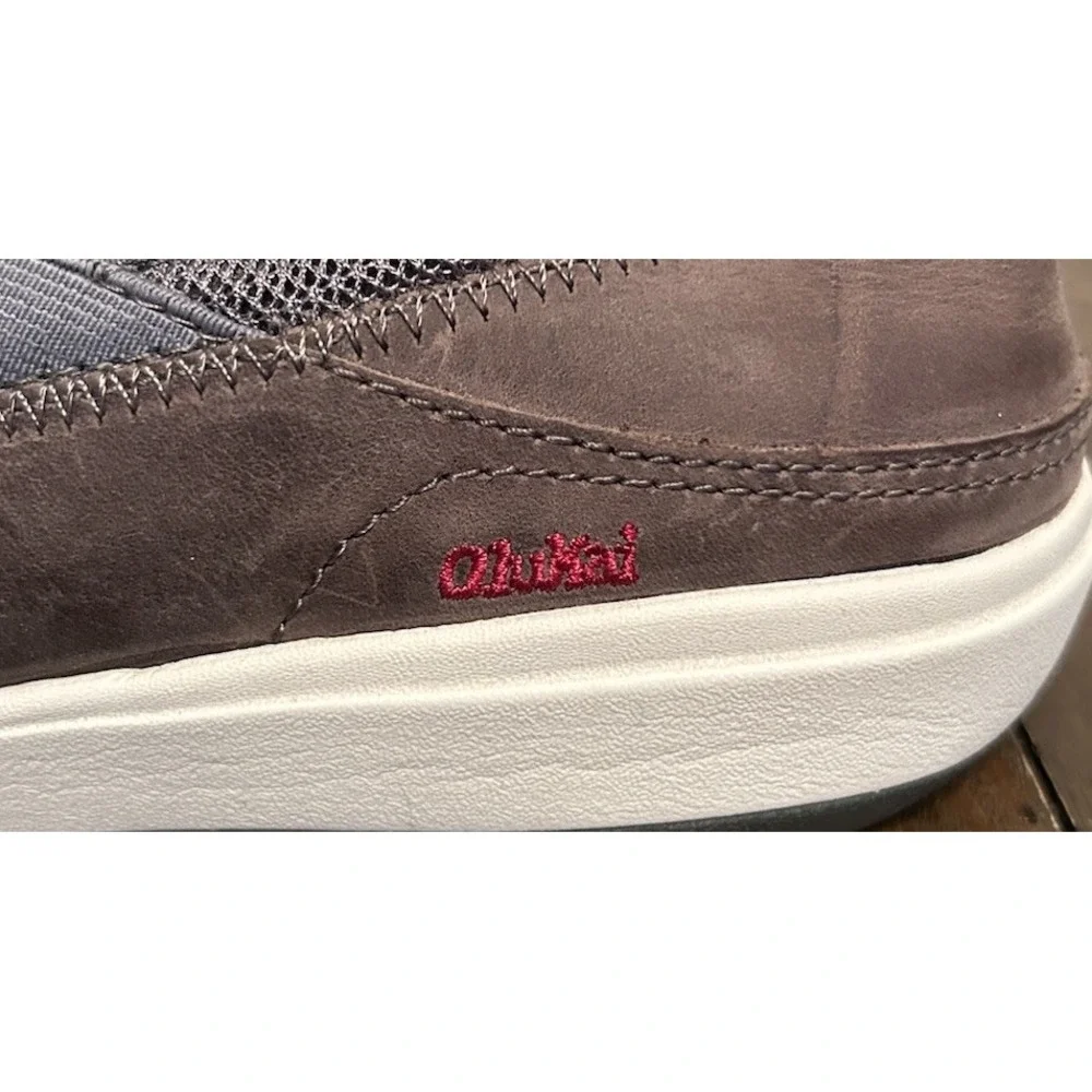 Olukai Men's Makia Slip-on Sneaker‎ Charcoal/Charcoal Size 11 New INSOLES